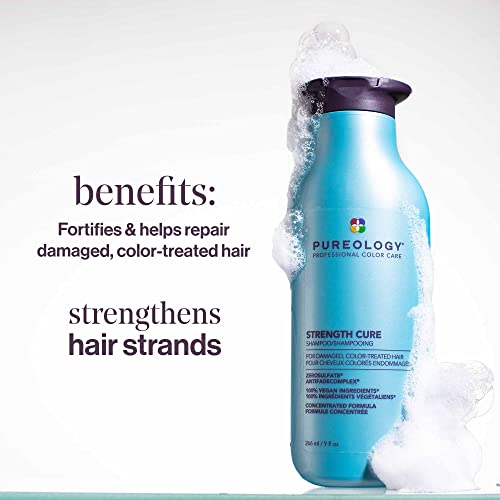 Pureology Moisturizing Shampoo, For Damaged & Colour-Treated Hair, Fortifies & Repairs Damage, Sulfate-Free, Vegan, 266ml