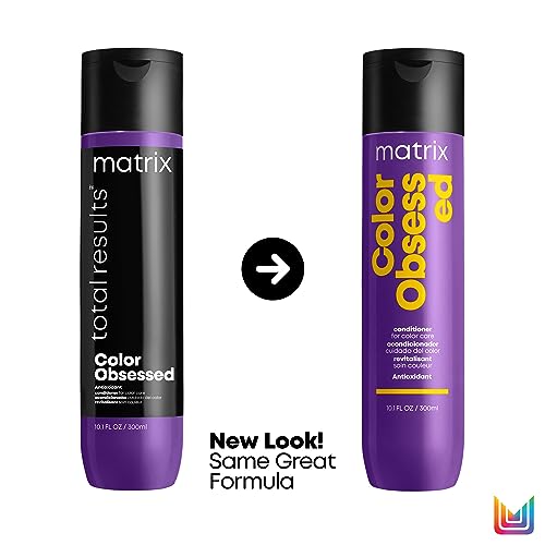 Matrix Antioxidant Conditioner, Color Obsessed Enhances Hair Color & Prevents Fading, For Color Treated Hair, Sulfate-Free, Salon Conditioner, 300ml (Packaging May Vary)