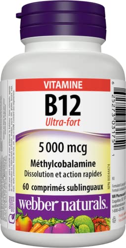 Vitamin B12 Extra Strength 5000 mcg Methylcobalamin Sublingual Tablets