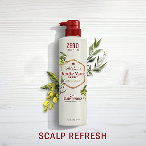 Old Spice Gentleman’s Blend with Tea Tree & Neem Oil, 2in1 Scalp Refresh Shampoo and Conditioner, 14.8 fl oz 440mL