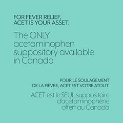 ACET Suppository for Fever & Pain 120mg - Fever Reducer Suppositories for Children (1-2 Years) - Comfortable & Safe Acetaminophen Suppository - For Rectal Use Only