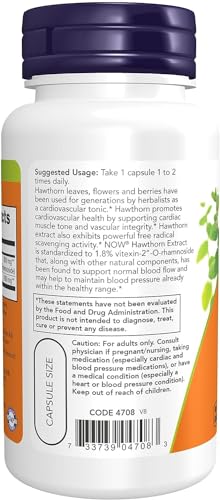 NOW Supplements Hawthorn Extract 300mg Capsules, 90 Count