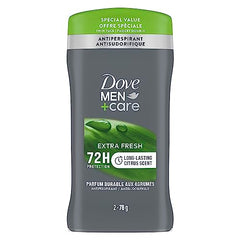 Dove Men+Care Non-Irritant 72H Antiperspirant Deodorant with Vitamin E and 1/4 Moisturizers Extra Fresh 76 g 2 pack