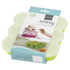 Kushies SILITRAY Silicone Baby Food Storage Container Freezer Tray, Green Citrus