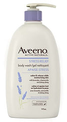 Aveeno Stress Relief Body Wash - Dry Skin, Colloidal Oatmeal, Ylang Ylang, Chamomile, Lavender Essential Oils, 975 mL (Packaging May Vary)