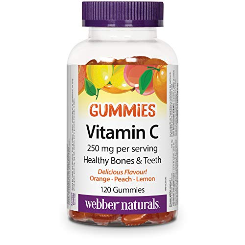 Webber Naturals Vitamin C Gummy 125 mg, 120 Gummies, For Bones, Teeth, Immune and Antioxidant Health, Vegan