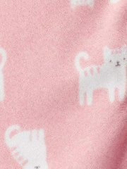 Simple Joys by Carter's Lot de 2 gigoteuses Unisexe en micropolaire Pour bébé, Motif Chat Rose/Animal Blanc, 6-9 Mois