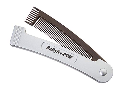 BaBylissPRO 2 in 1 Barber Comb for Hair and Beards with Folding Handle