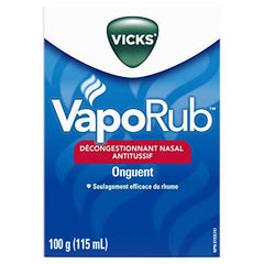 Vicks VapoRub Nasal Decongestant, Cough Suppressant, Relief from Cold, Aches, & Pains, Chest Rub Ointment, Original Scent, 100 g/115 mL ( Packaging May Vary )