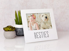 Pearhead Baby and Friend"Besties" Keepsake Picture Frame Displays one, White, 4" x 6"