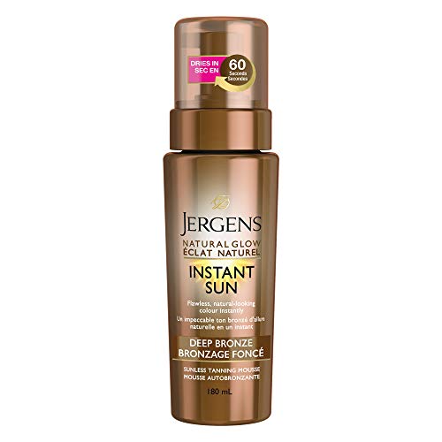 Jergens Natural Glow Instant Sun Sunless Tanning Mousse - Deep Bronze, 180 mL