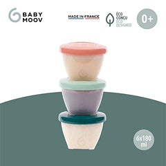 Babymoov Biosourced Food Storage Containers - BPA Free Bowls With Leak Proof Lids, Ideal to Store Baby Food or Snacks for Toddlers (PICK YOUR SET SIZE)