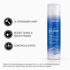 Joico Color Balance Blue Shampoo, Neutralizes Brassy Tones, Protects Colour Treated Hair, with Keratin and Green Tea Extract