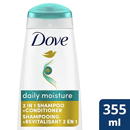 Dove Daily Moisture 2 in 1 Shampoo & Conditioner with Bio-Nourish Complex moisturizes and nourishes dry hair 355 ml