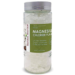 Natural Solution Pure Magnesium Chloride Flakes, Therapeutic Grade, Stress Relief and Relaxation - 0.77 lbs