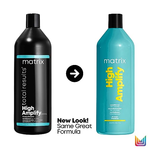 Matrix Volume Conditioner, High Amplify Conditioner with Infused Protein, For Fine, Instant Lift for Flat Hair, For Thicker Feeling Hair, Silicone Free, 1000ml (Packaging May Vary)