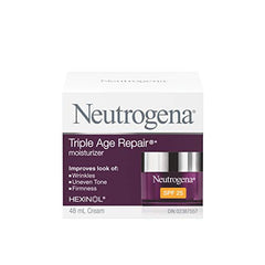 Neutrogena Anti Aging Face Cream SPF 25, Triple Age Repair for Wrinkles, Tone, and Firmness, 48 mL