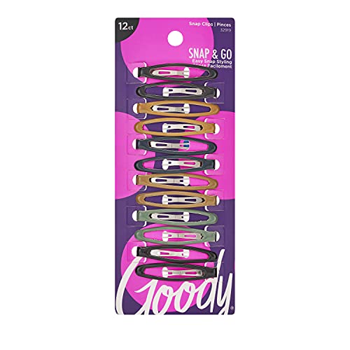 Goody Epoxy Contour Hair Clips, Assorted Colors, 12-Count (1942344)