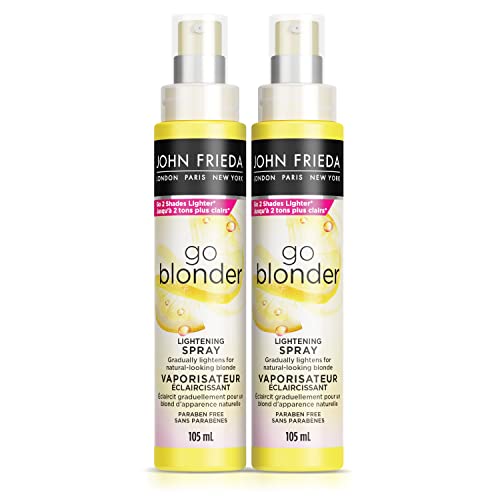 John Frieda Go Blonder Controlled Hair Lightening Spray Duo, for Gradually Lighter Blonde Hair |Silicon Free, Phthalate Free Formula (Pack of 2) (Packaging May Vary)
