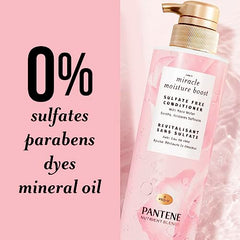 Pantene Conditioner with Rose Water, Sulfate Free, Nutrient Blends Miracle Moisture Boost, 400 mL