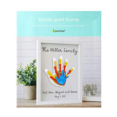 Pearhead Clear Family Handprint Frame, Family Print Keepsake, Multicolor DIY Art