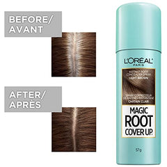 L'Oreal Paris Magic Root Cover Up Temporary Hair Color, Light Brown, Instant Root Concealer Spray, Hair Dye, 57g