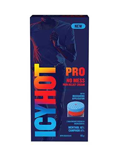 Icy Hot Pro No Mess Pain Relief Cream 85g Tube, Fast Acting, Temporarily Relieves Minor Aches and Pains of Muscles and Joints Associated with Arthritis, Simple Backache, Strains & Sprains