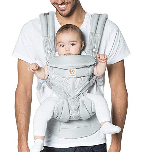 Ergobaby Omni 360 All-Position Baby Carrier for Newborn to Toddler with Lumbar Support & Cool Air Mesh (7-45 Lb), Pearl Grey
