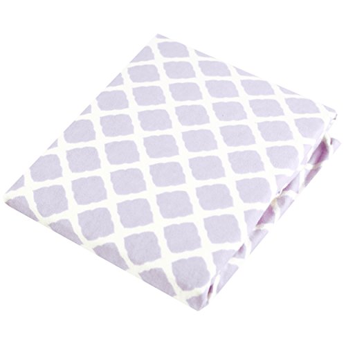 Kushies Baby Contour Change Pad Cover Ultra Soft 100% Cotton Flannel, Made in Canada, Lilac Lattice