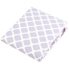 Kushies Pack N Play Playard Sheet, Soft 100% breathable cotton flannel, Made in Canada, Lilac Lattice