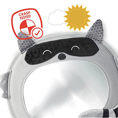 Diono Easy View™ Racoon Character Baby Car Mirror, Safety Car Seat Mirror for Rear facing Infant, Fully Adjustable, Wide Crystal Clear View, Shatterproof, Crash Tested