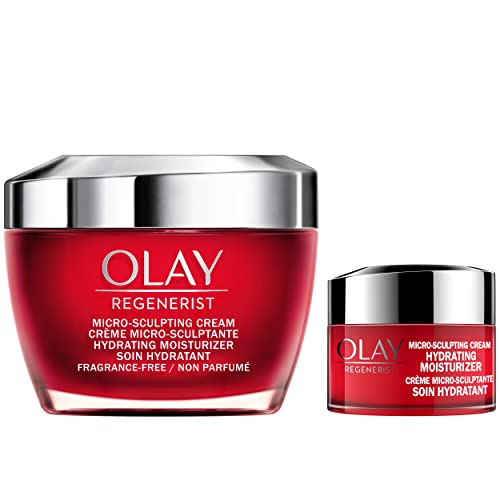 Olay Regenerist Micro-Sculpting Cream Face Moisturizer, Fragrance-Free 50 ml + Micro-Sculpting Cream Travel/Trial Size Gift Set