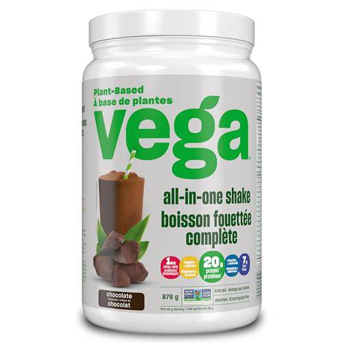 Vega All-in-One Vegan Protein Powder Chocolate (19 Servings) Superfood Ingredients, Vitamins For Immunity Support, Keto Friendly, Pea Protein For Women & Men, 876g (Packaging May Vary)