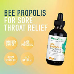 Organika Bee Propolis Liquid- Natural Immune Support, Sore Throat Relief, Antioxidant, Alcohol-Free- 30 ml