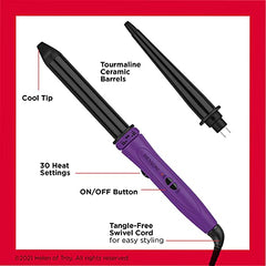 Revlon Interchageable Tourmaline + Ceramic Curling Wand, 1 inch and 3/4 to1 inch