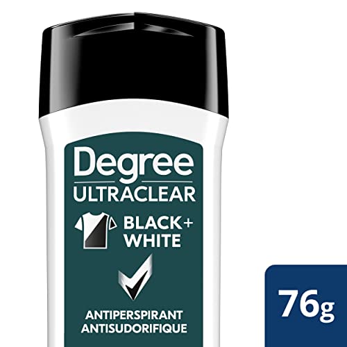 Degree Men UltraClear Antiperspirant Deodorant Stick for 72H Sweat & Odour Protection Black + White men's deodorant with anti white marks and yellow stains 76 g