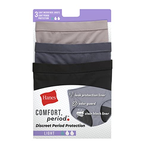 Hanes Comfort, Period. Girls' Hipster Period Underwear, Moderate  Protection, 4-Pack
