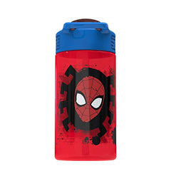 Zak Designs Marvel Spider-Man Kids Water Bottle with Spout Cover and Carrying Loop, Durable Plastic, Leak-Proof Water Bottle Design for Travel (16 oz, Non-BPA)