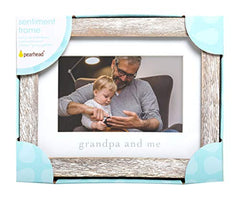 Pearhead Grandma & Me Keepsake Rustic Picture Frame, New Grandpa Gifts from Baby, Distressed Wood, 4" x 6"