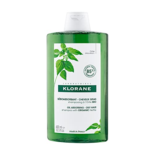 Klorane - Oil Absorbing Shampoo with Organic Nettle for Oily Hair and Scalp - Helps Absorb Excess Oil - Paraben, Silicone and Sulfate Free, Biodegradable, Vegan, Dermatologist tested - 400ml