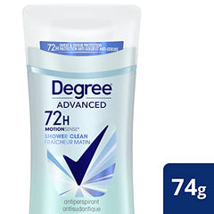 Degree Advanced Antiperspirant Deodorant Stick for 72H Sweat & Odour Protection Shower Clean with MotionSense Technology 74 g