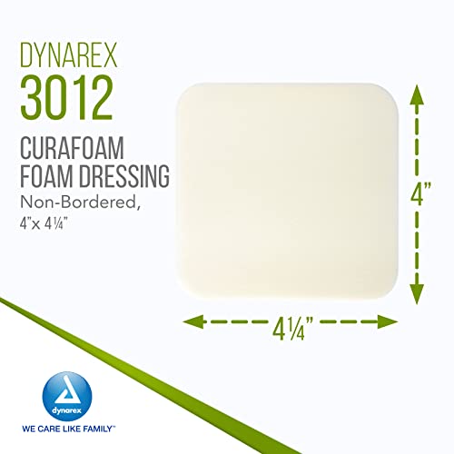 Dynarex Curafoam Foam Dressing, 4 X 4.25 Inch/10 Count