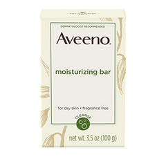 Aveeno Moisturizing Bar Soap with Colloidal Oatmeal for Dry Skin, Unscented (Packaging May Vary)