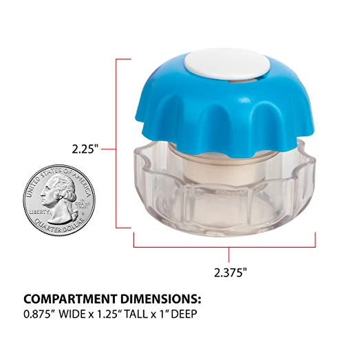 EZY DOSE Crush Pill, Vitamins, Tablets Crusher and Grinder, Storage Compartment, Blue, Small