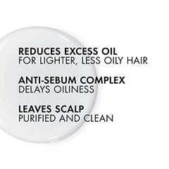 Vichy Dercos Oil Control Anti-Sebum Shampoo for Oily Hair. Greasy Hair Shampoo for Men and Women. Proven Efficacy on Oily Scalps. Recommended by Dermatologists. 200 mL