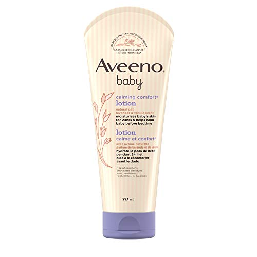 Aveeno Baby Calming Comfort Lotion, Lavender and Vanilla Scents, Hypoallergenic and Paraben Free Moisturizer, 227 mL