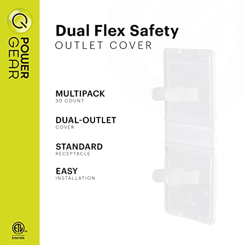 Power Gear Flexible Outlet Covers Baby Proofing Child Proof Plug Covers for Electrical Outlets Easy Install Outlet Plug Covers UL Listed Shock Prevention Clear 74749 30 Count