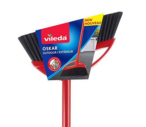 Vileda Oskar Outdoor Broom - Angled Bristles for Heavy Duty Sweeping - Zecoya