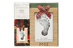 Little Holly Baby’s Print Natural Ornament - 2022, Baby's Handprint or Footprint Keepsake, DIY Baby Holiday Keepsake, Baby's First Christmas Ornament