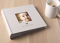 Pearhead Pearhead Baby Photo Album, Gray/White Polka Dots